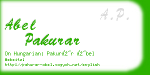 abel pakurar business card